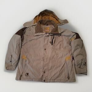 Vintage Liquid Freerider 2500 Hooded Snow Jacket Beige Gorpcore Y2K Men's SZ XL